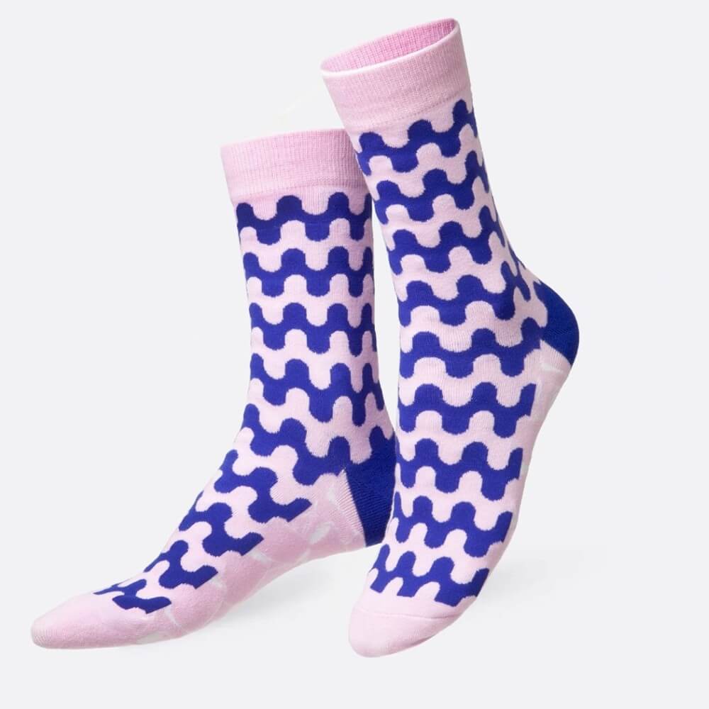 blue and pink socks