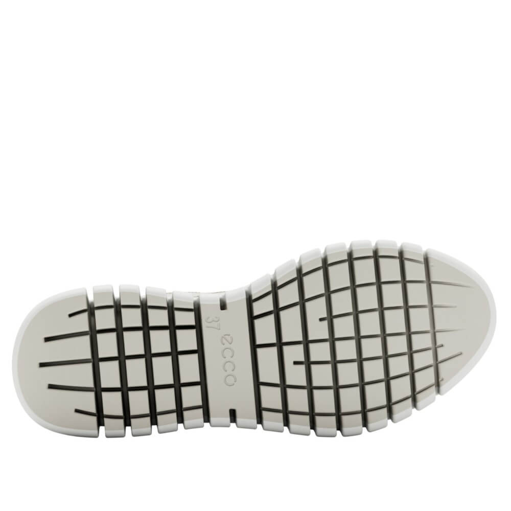 White sole of a shoe on a white background