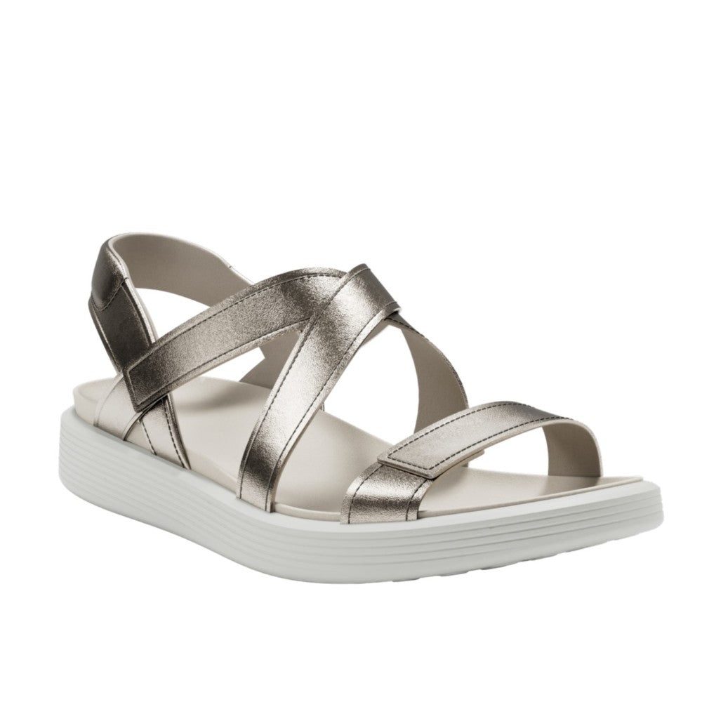 Ecco Gold sandal with three Velcro straps