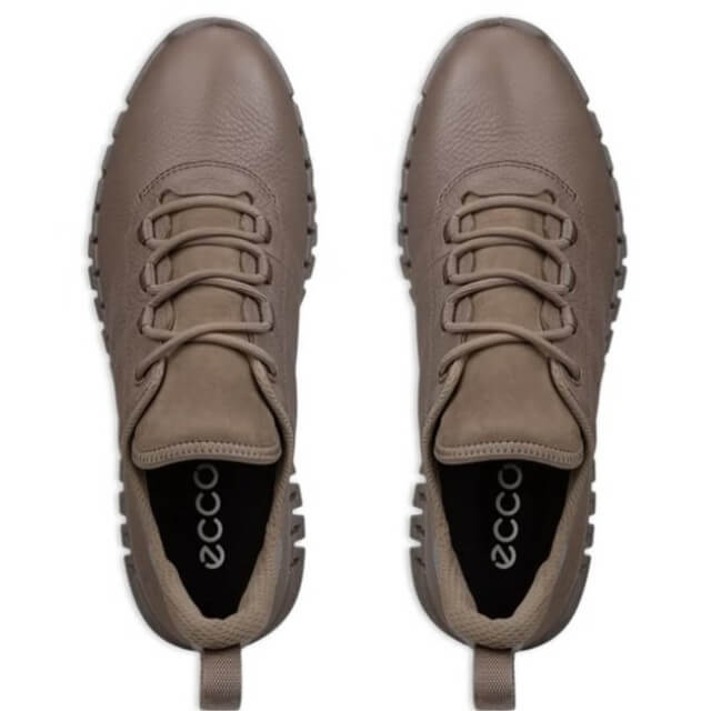 Pair of brown shoes with laces on a white background