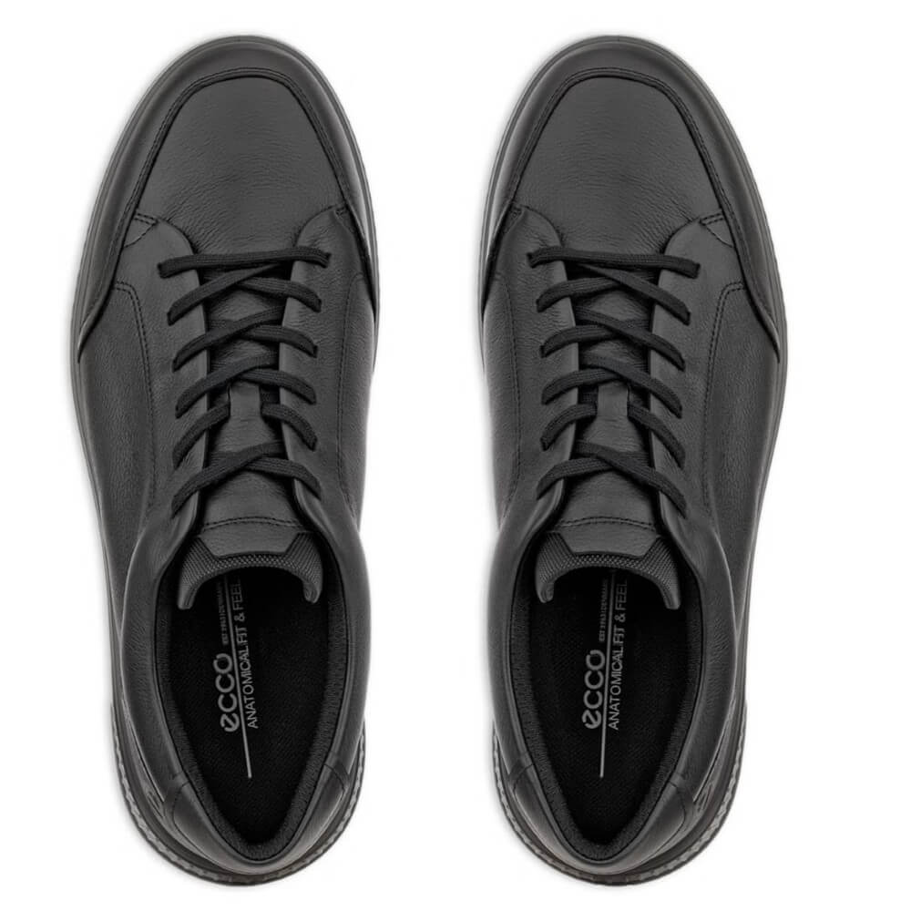 Ecco Black leather sneaker on a white background Ecco Move 551604 Leather Lace-up Black