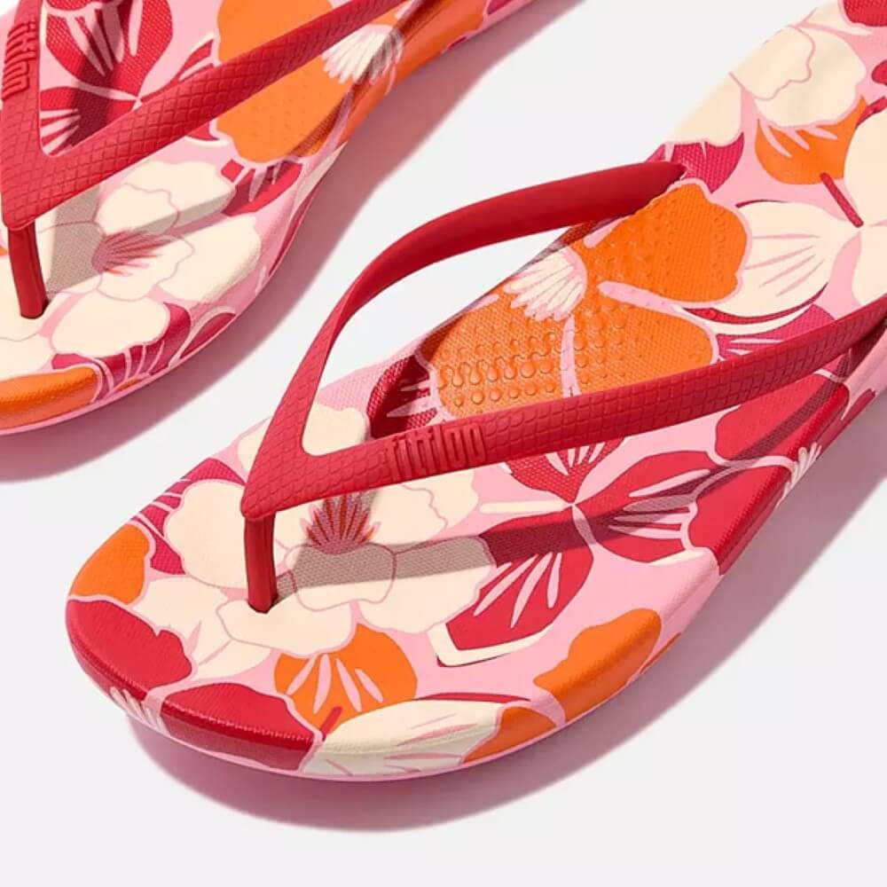 Fitflop IQUSHION Flowerz Ergonomic Toe-Posts Redberry Mix