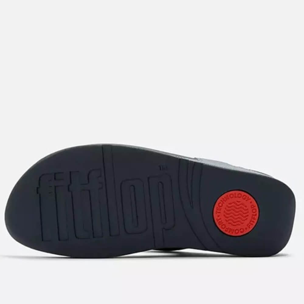 Fitflop LULU Leather Toe-Post Metallic Cosmic Blue