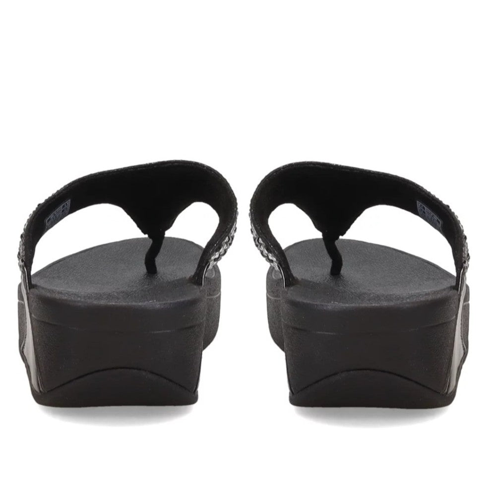 Fitflop Lulu Crystal Mix Toe-Post Sandals-BLACK