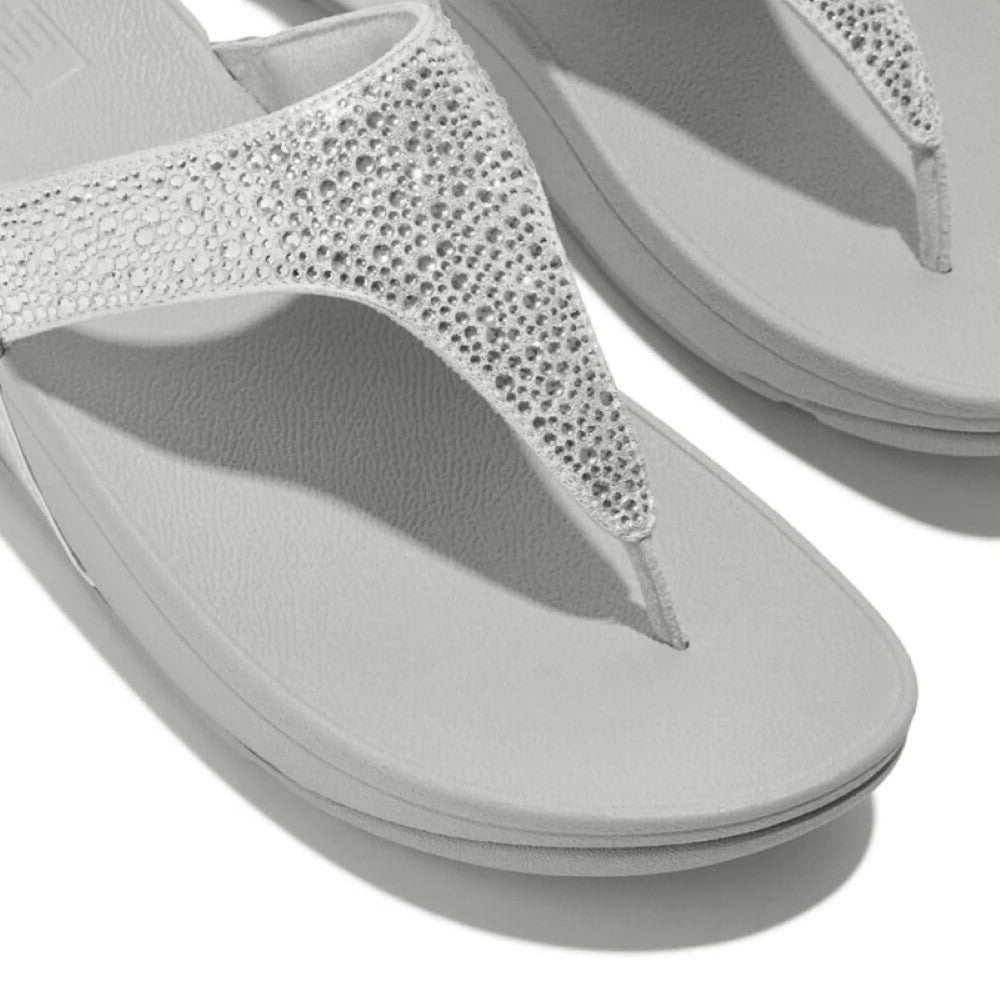 Fitflop Lulu Crystal Mix Toe-Post Sandals-SILVER