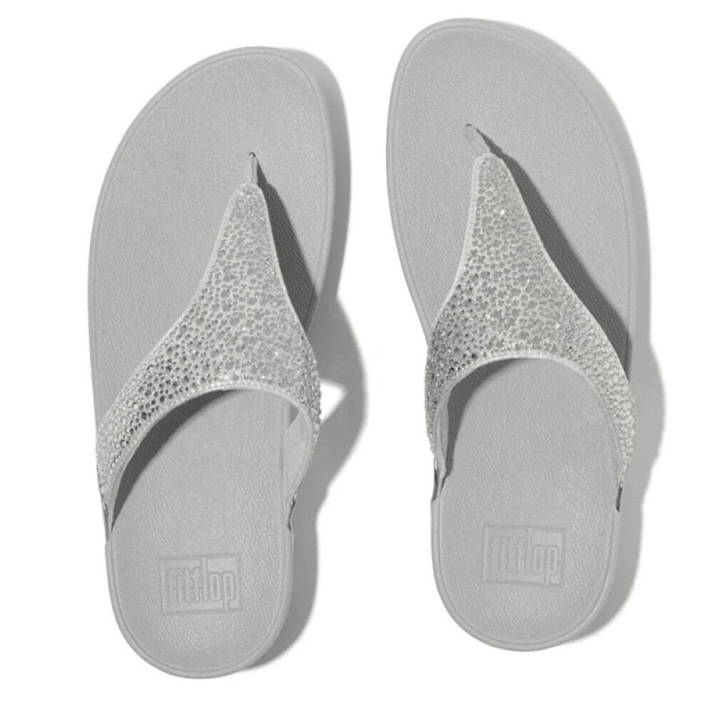 Fitflop Lulu Crystal Mix Toe-Post Sandals-SILVER