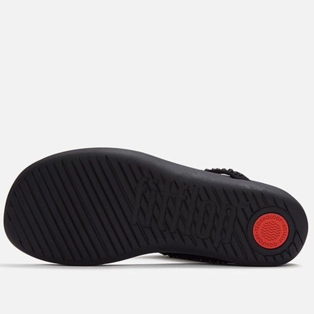 Fitflop SOLAY Mixed-Crystal Toe-Post Sandals Black