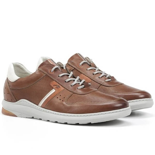 Fluchos Tan Leather gents Laced casual shoes
