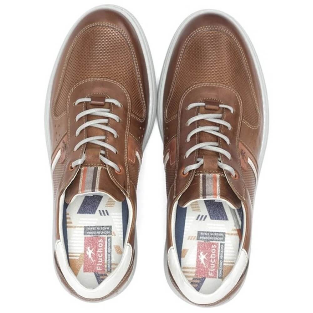 Fluchos Tan Leather gents Laced casual shoes
