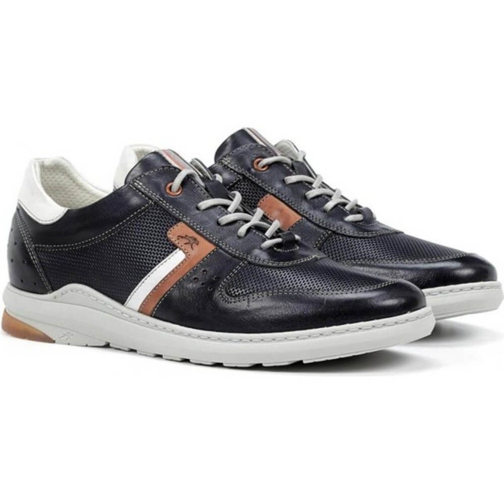 Fluchos Navy blue sneakers with white sole on a white background