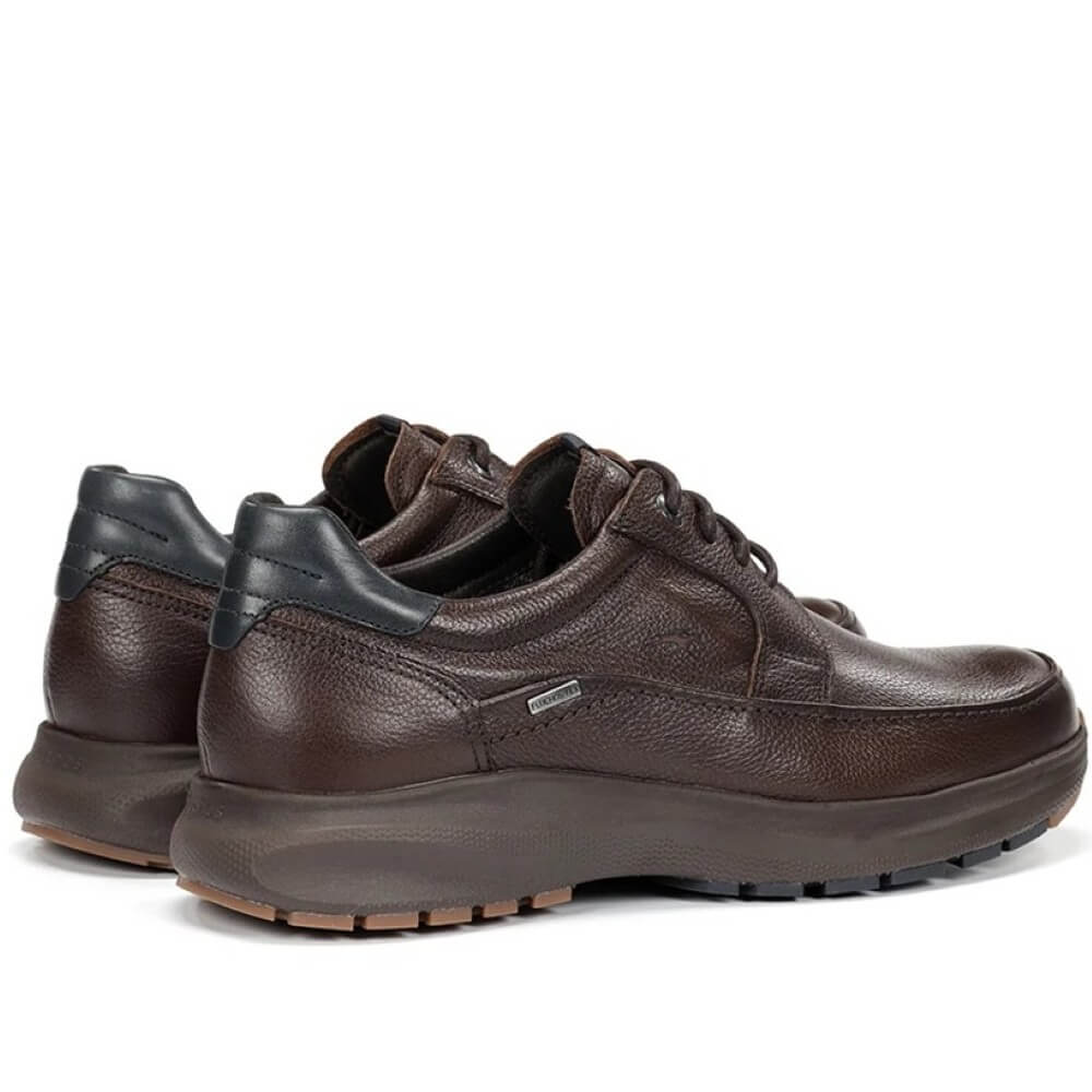 Brown leather shoe with a waterproof label on a white background Fluchos Triton F2065 Waterproof Leather Laced Shoe Espresso