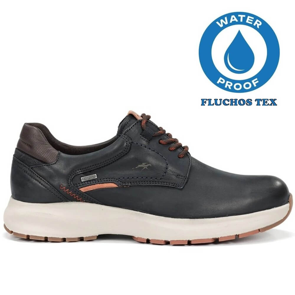 Fluchos Triton TEX F2067 Waterproof Leather Laced Shoe Navy