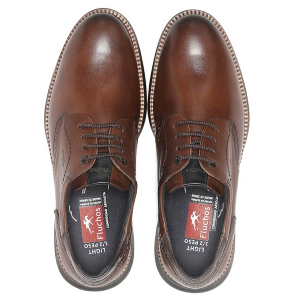Fluchos William F1351 Leather Laced Shoe Camel