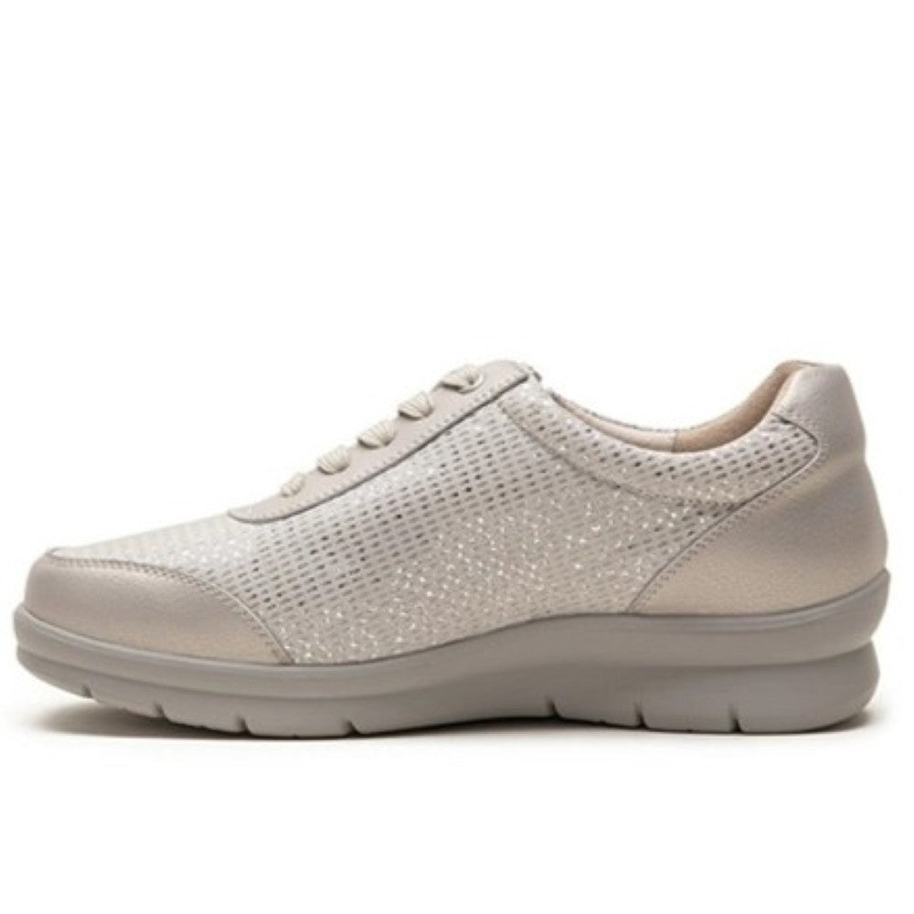 G Comfort Beige sneaker with a white background