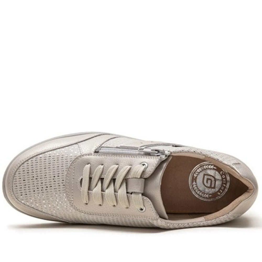 G Comfort P-8262PF Extra Wide Laced Shoe Beige