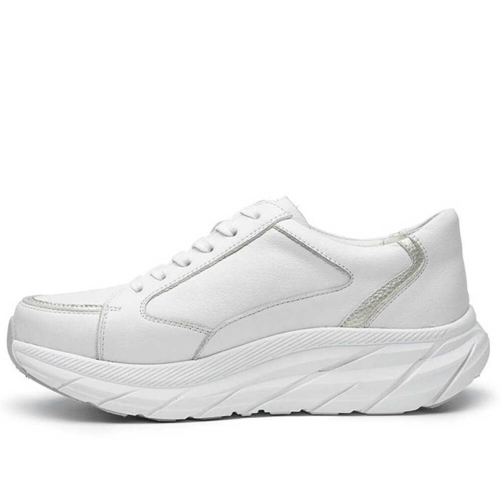 White athletic shoe on a white background