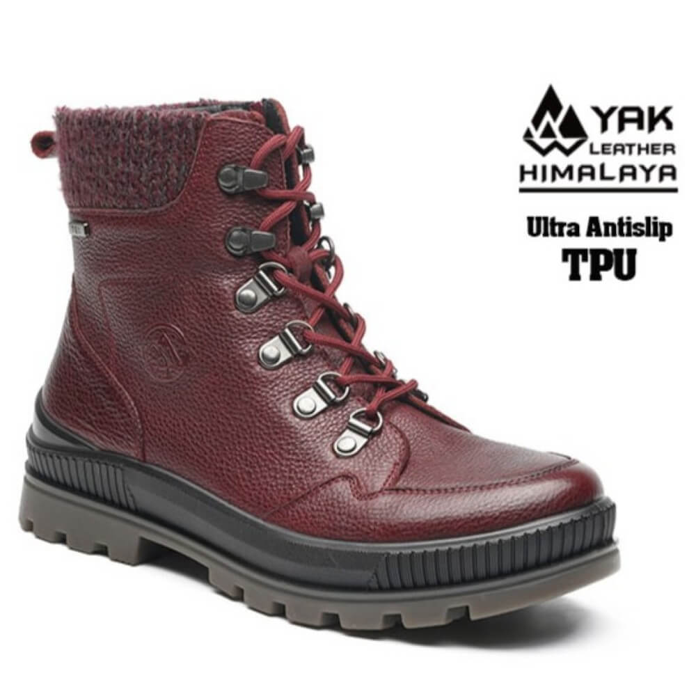 Burgundy Leather Waterproof Boot