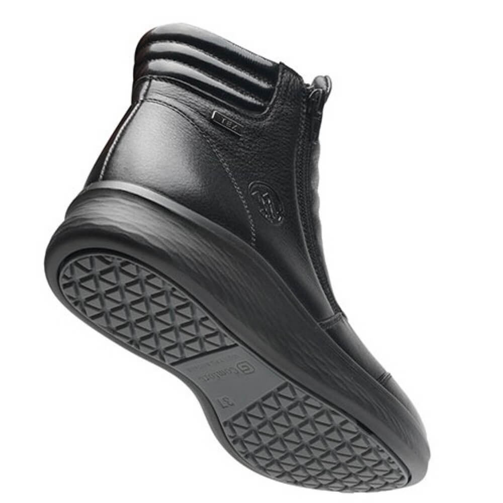 G Comfort P-825S Leather Ankle Boot Double Zip Black