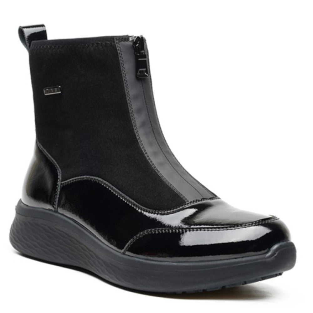 Centre Zip Black Boot with TEX