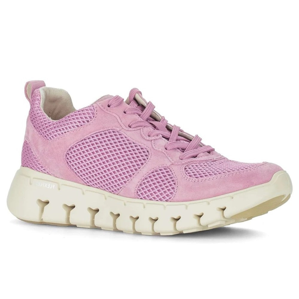 Gabor Pink Mesh Trainers on a white Background