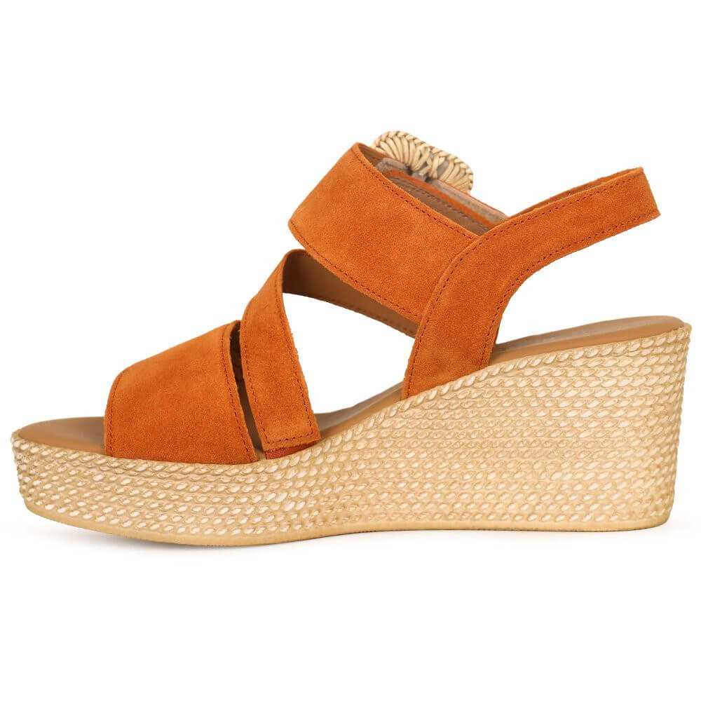 Gabor 84.771 Embrace Wedge Sandal Valley Orange Suede