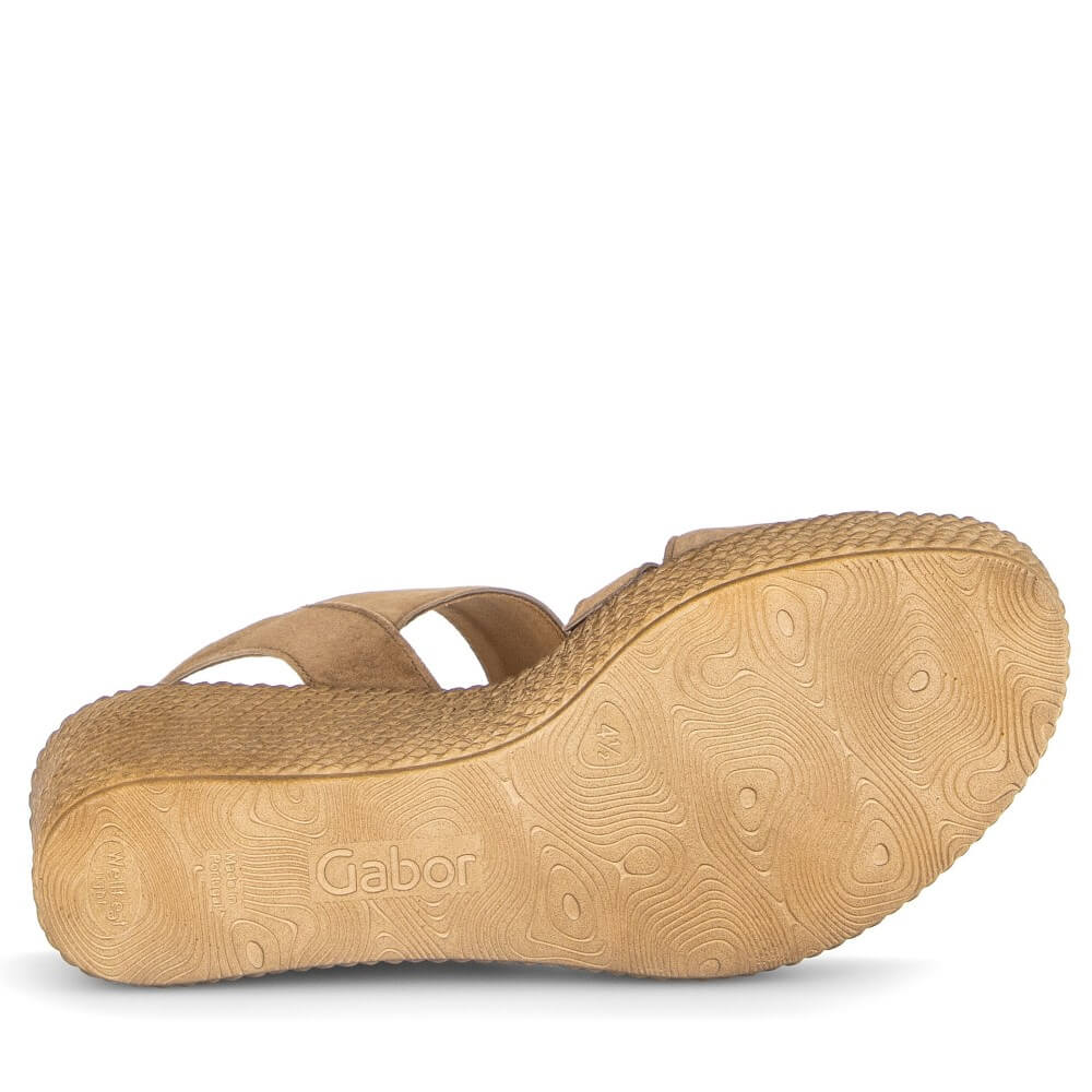Gabor 84.771 Embrace Wedge Sandal Peanut Suede