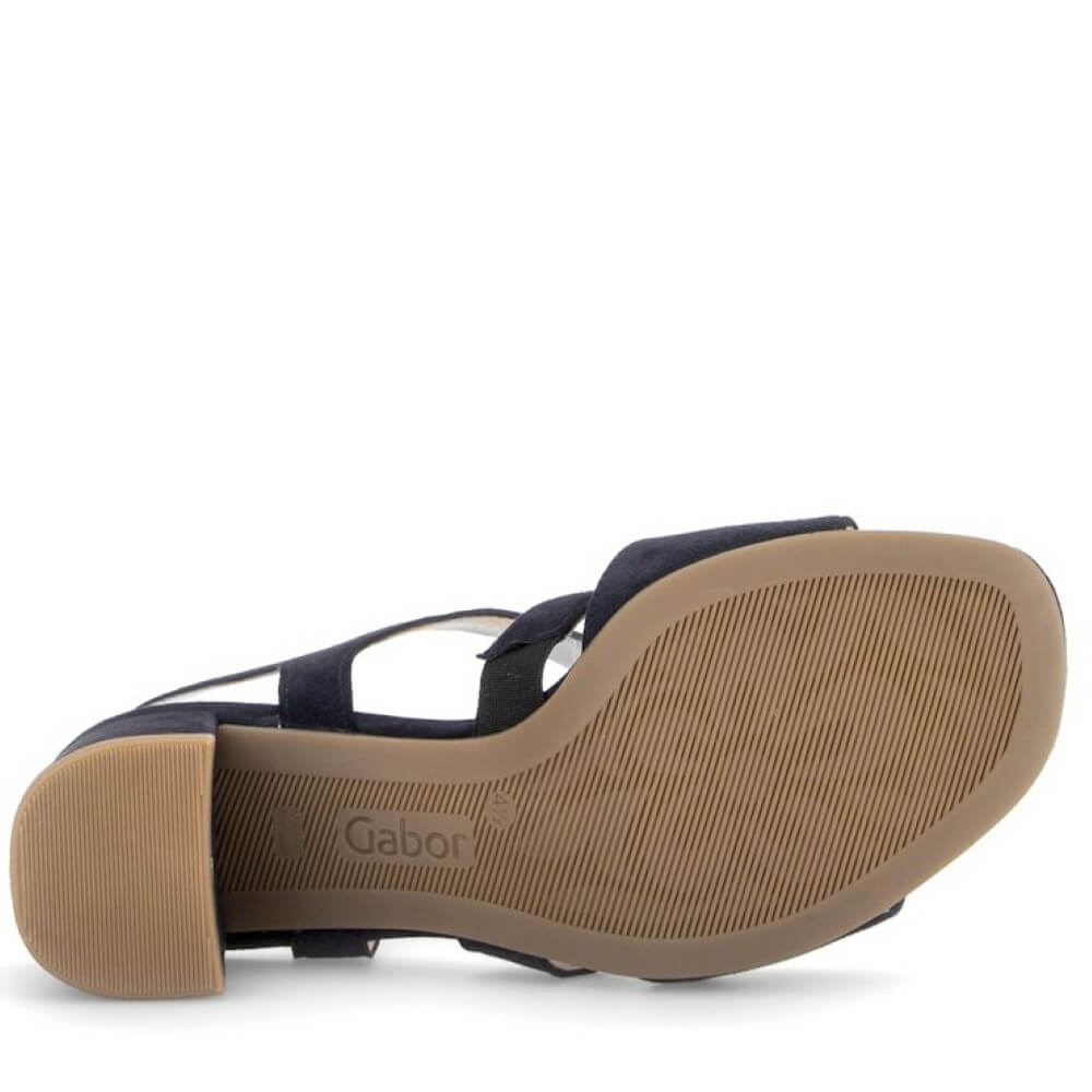 Gabor Adventure 81.713 Suede Block Heel Sandal Navy