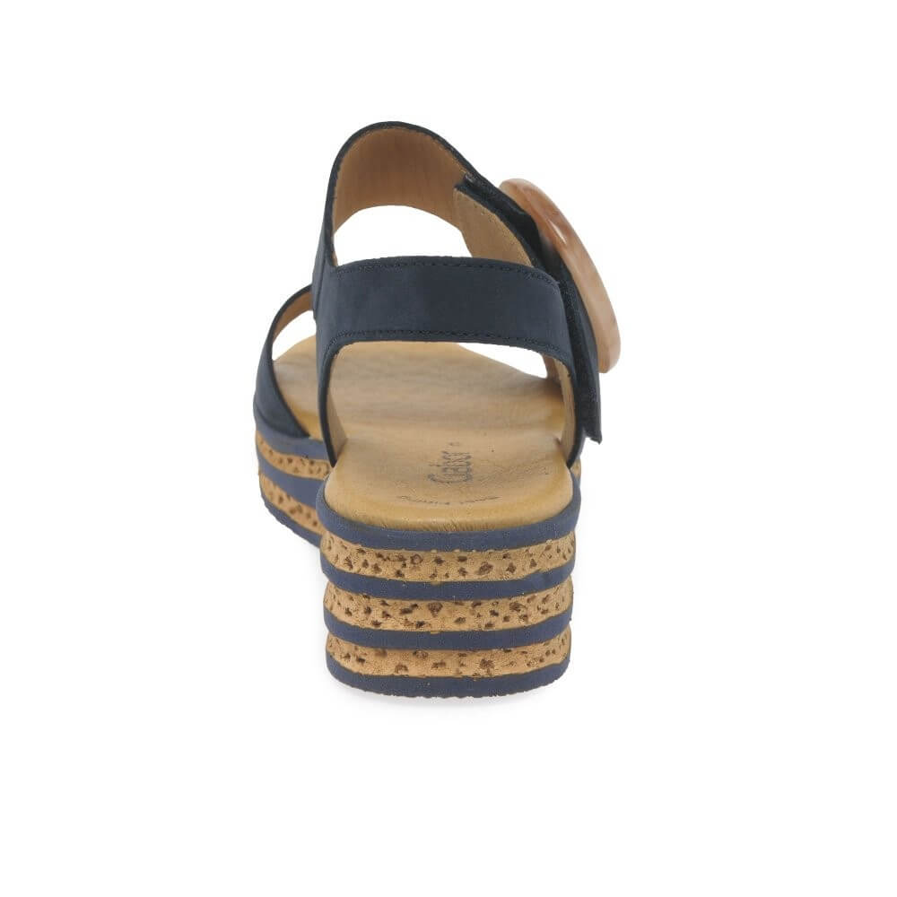 Gabor Andre 84.550 Wedge Sandal Navy Suede