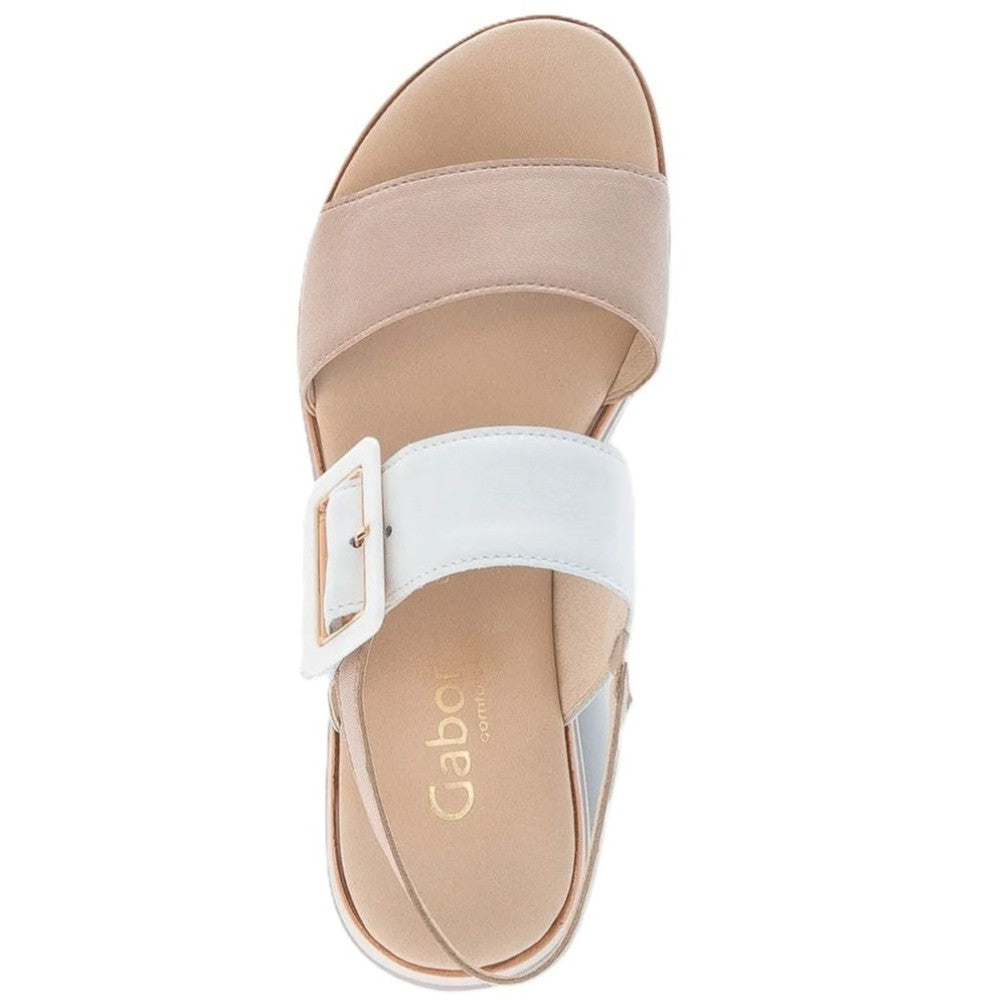 Gabor Pink and white Leather platform sandal