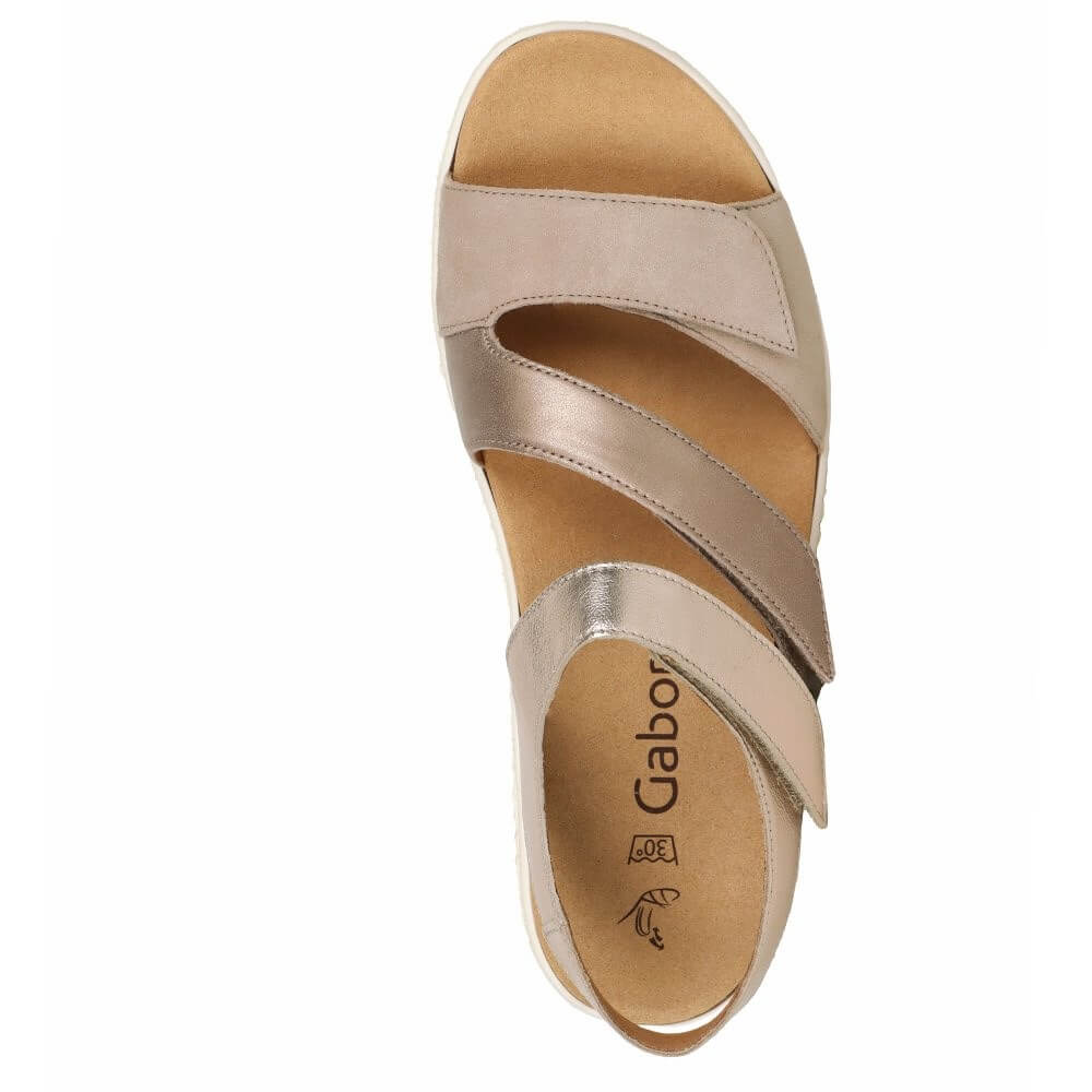 Gabor Ball 83.600 Velcro Sandal Gold Multi