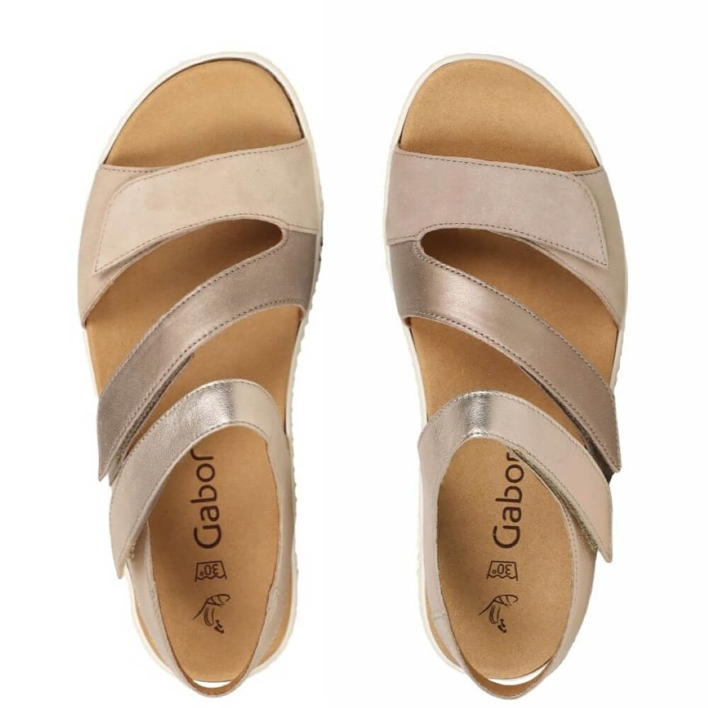 Gabor Ball 83.600 Velcro Sandal Gold Multi