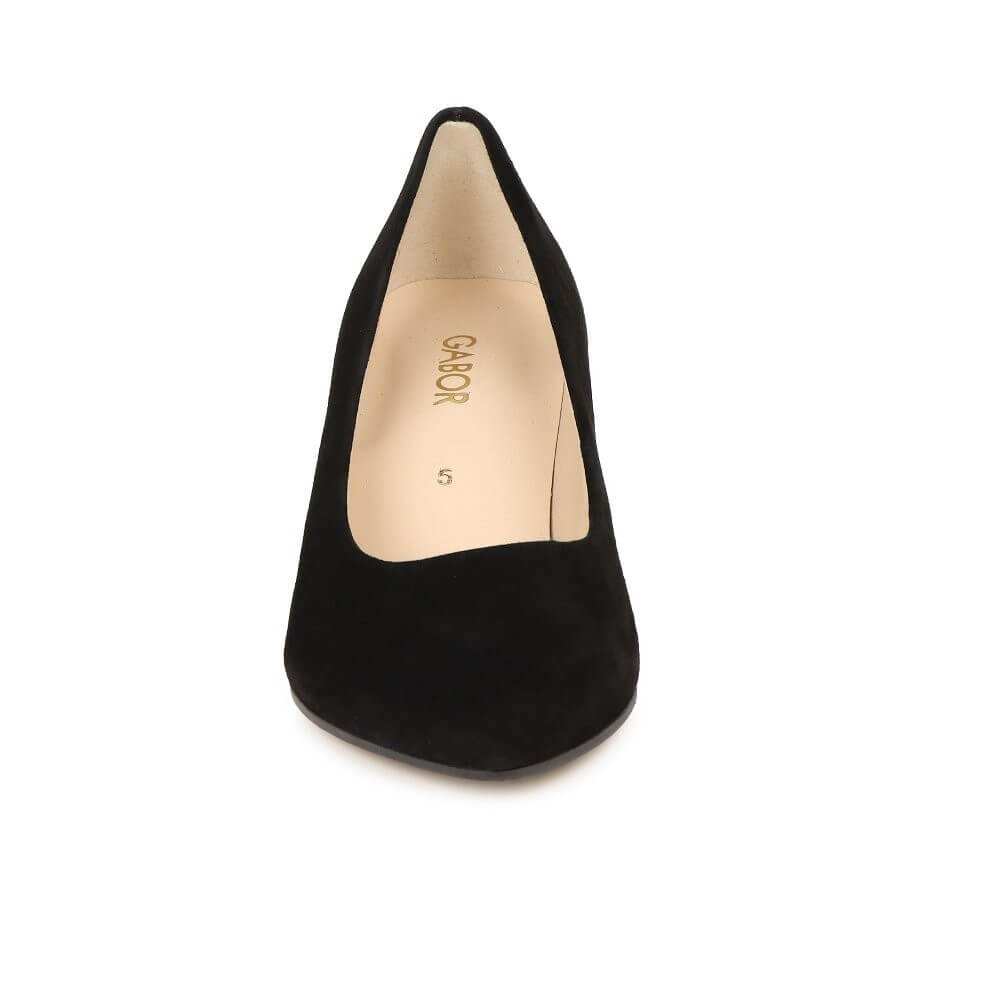 Gabor Daze 3014.01 Black Suede Court Shoe