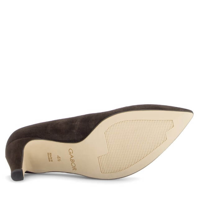 Gabor Daze 3014.01 Mocca Brown Suede Court Shoe