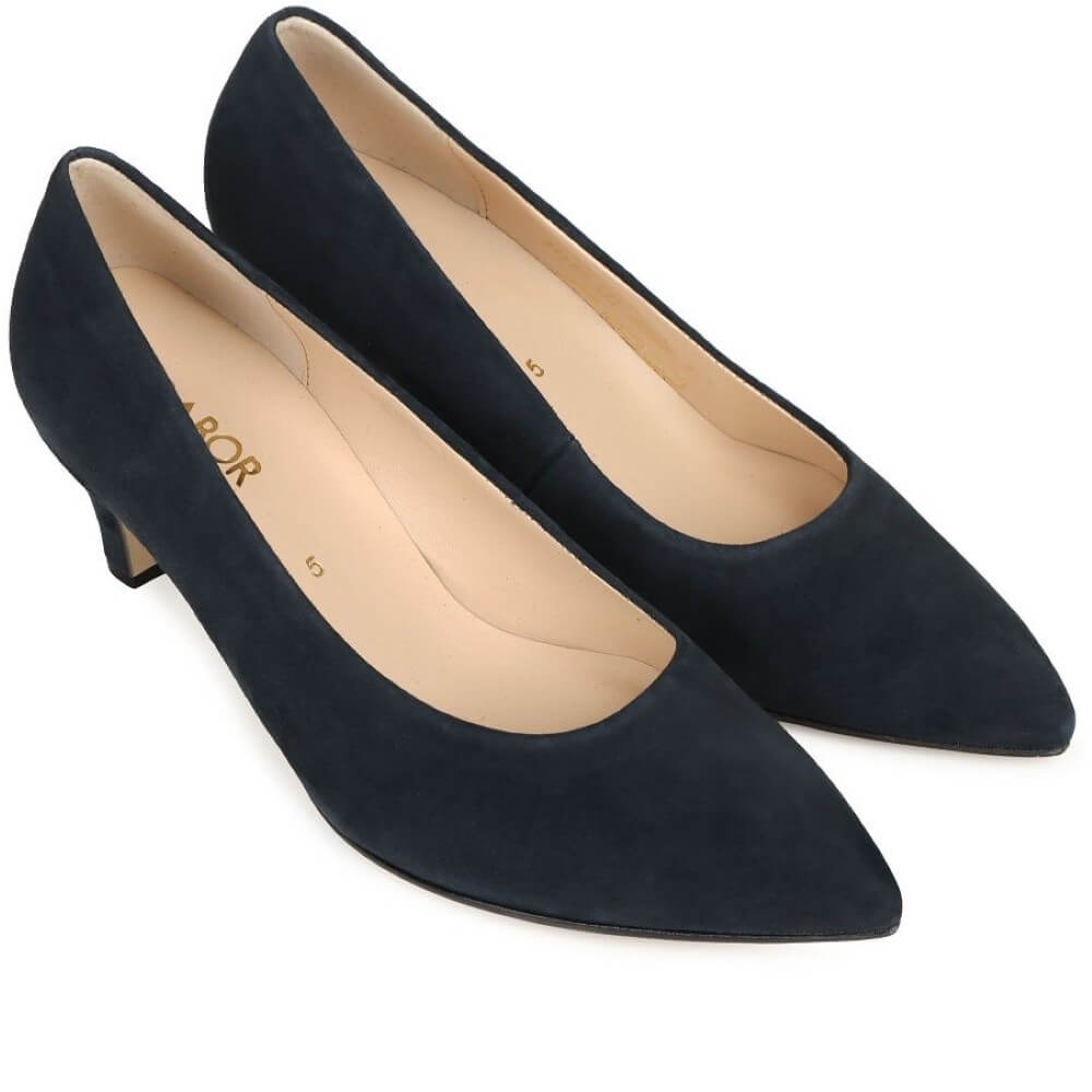 Gabor Daze 3014.01 Navy Suede Court Shoe