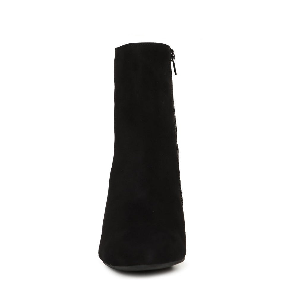 A Gabor single black suede ankle boot with a side zipper, shown from a front-facing perspective against a plain white background.