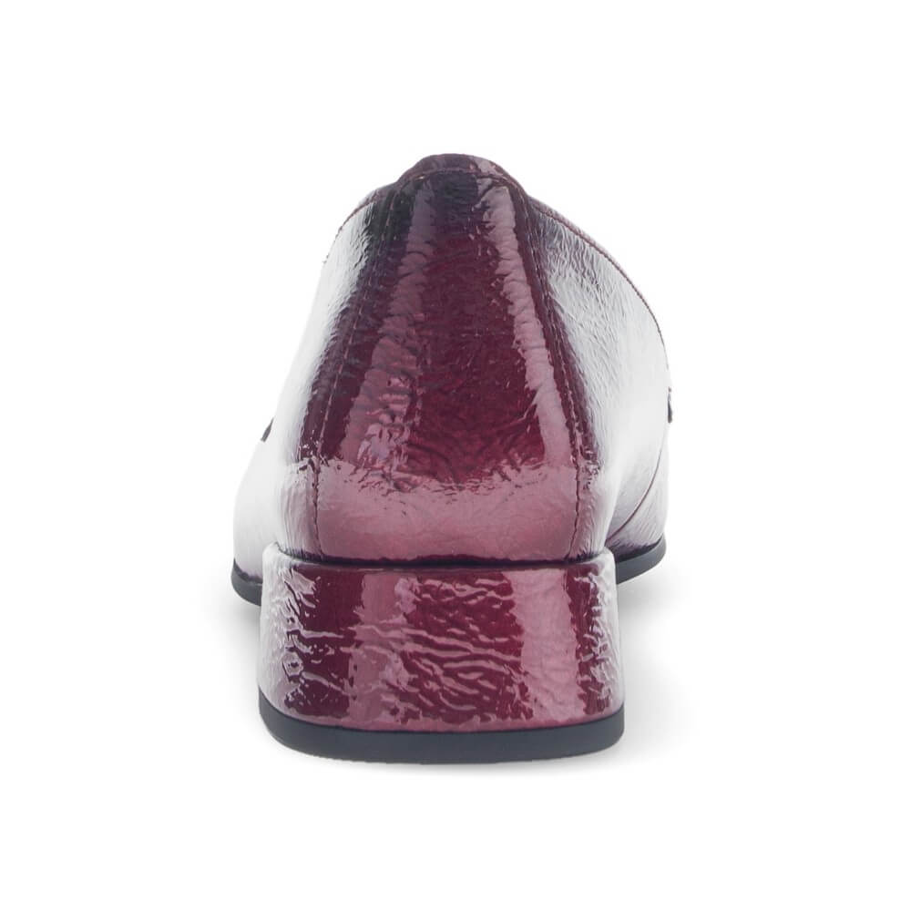 Burgundy patent leather loafer shoe on a white background Gabor heeled loafers 75.261 Wine