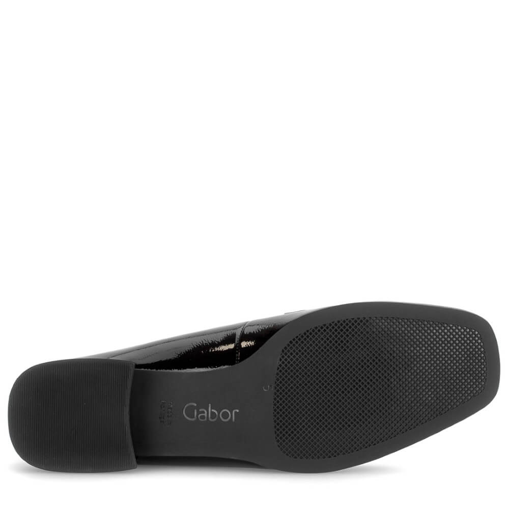Black patent leather loafer on a white background Gabor Great Leather Loafer 75.261-BLACK