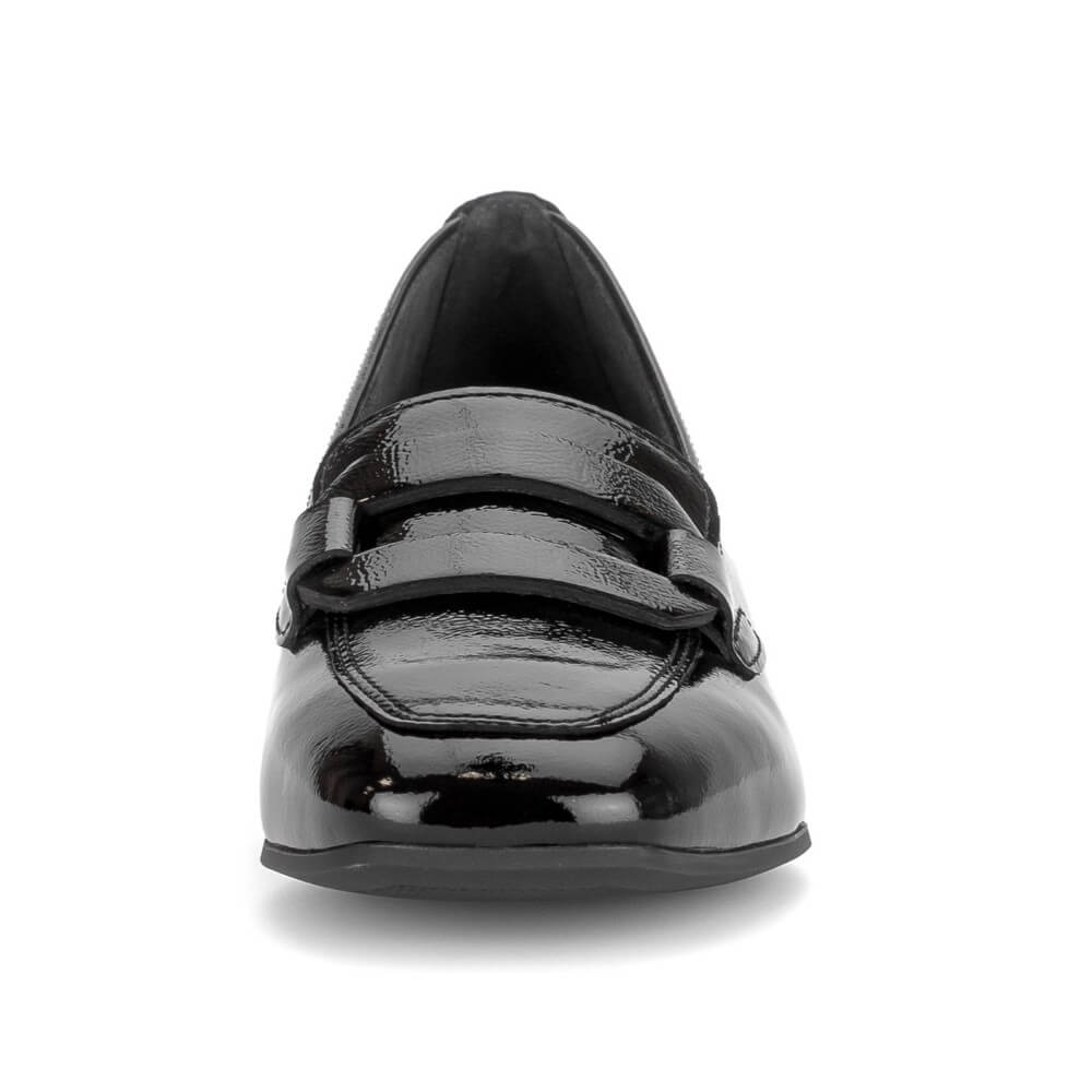 Black patent leather loafer on a white background Gabor Great Leather Loafer 75.261-BLACK