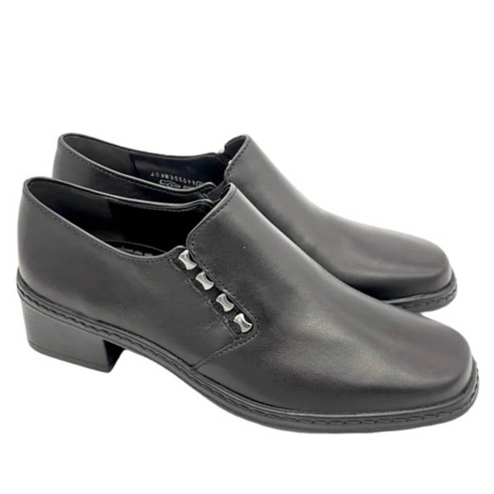 Black leather slip-on shoe Gabor Hertha 04.443-BLACK