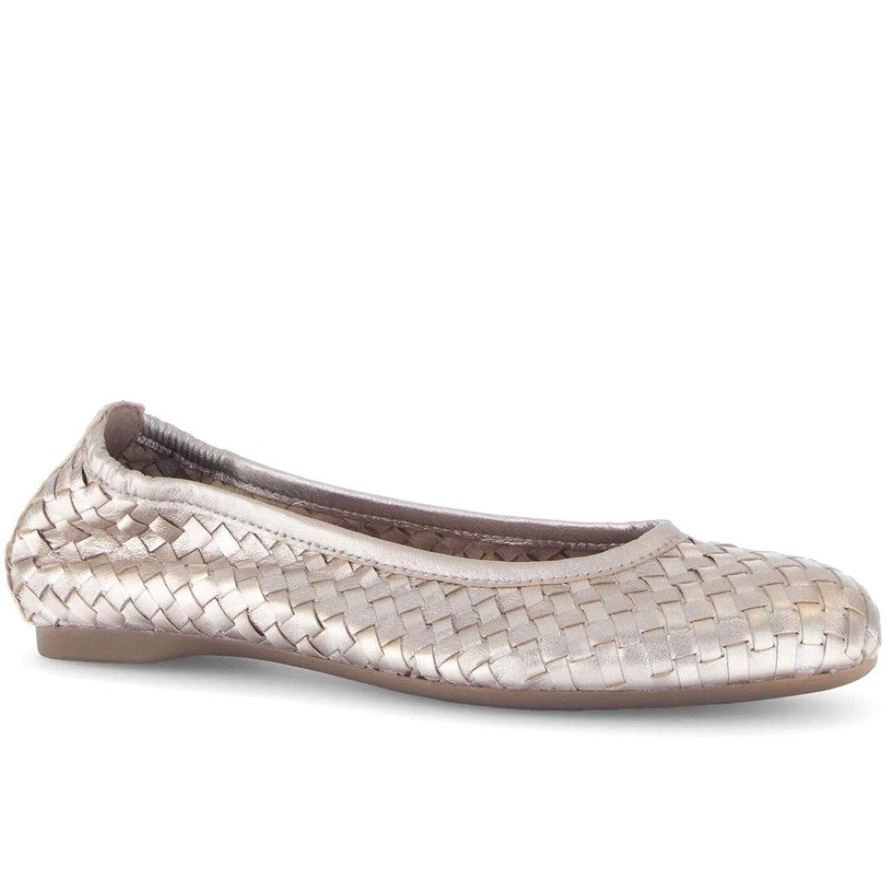 Gabor Woven flat ballerina shoe on a white background