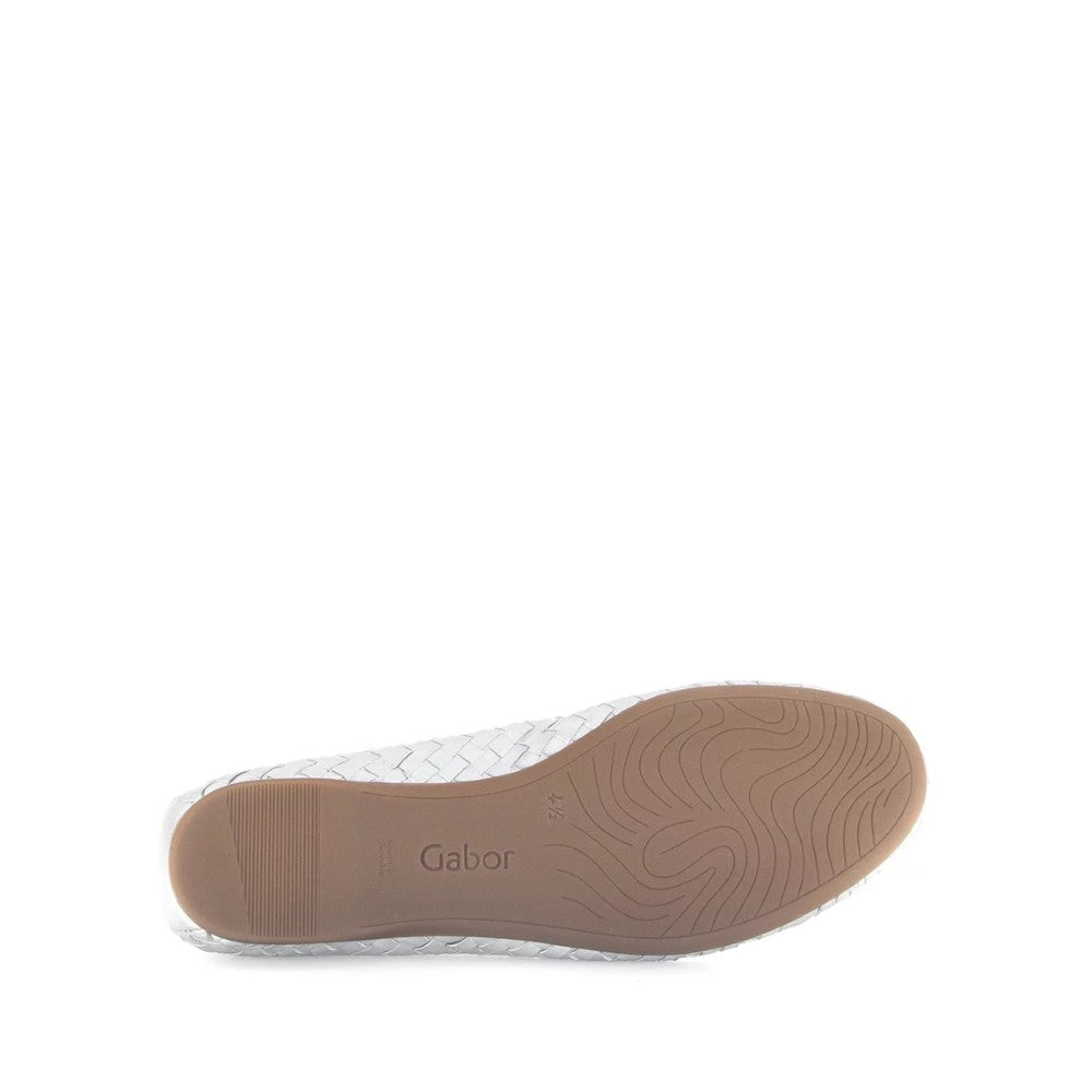 Gabor Jada 84.121 Silver Leather Ballerinas