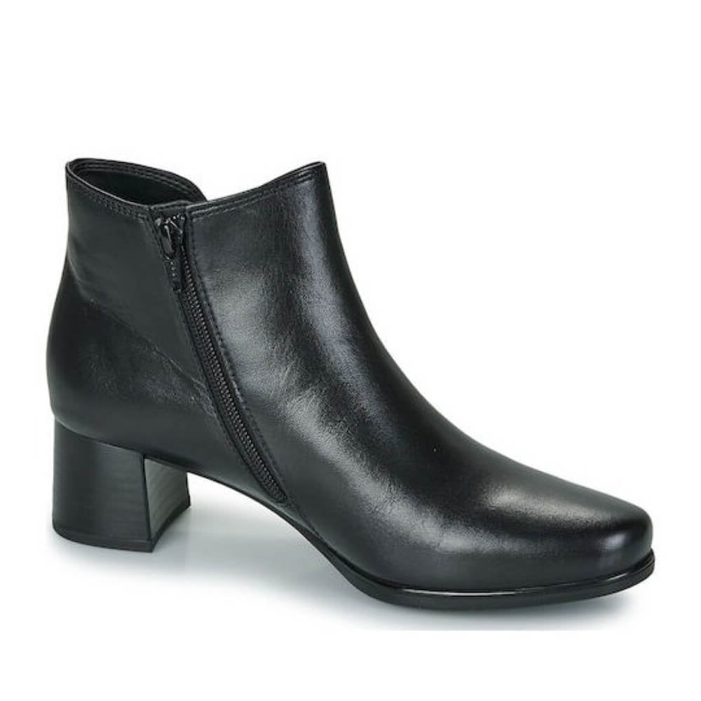 Black leather ankle boot with a small strap on a white background Gabor Keegan 72.827 women's ankle boots in black leather