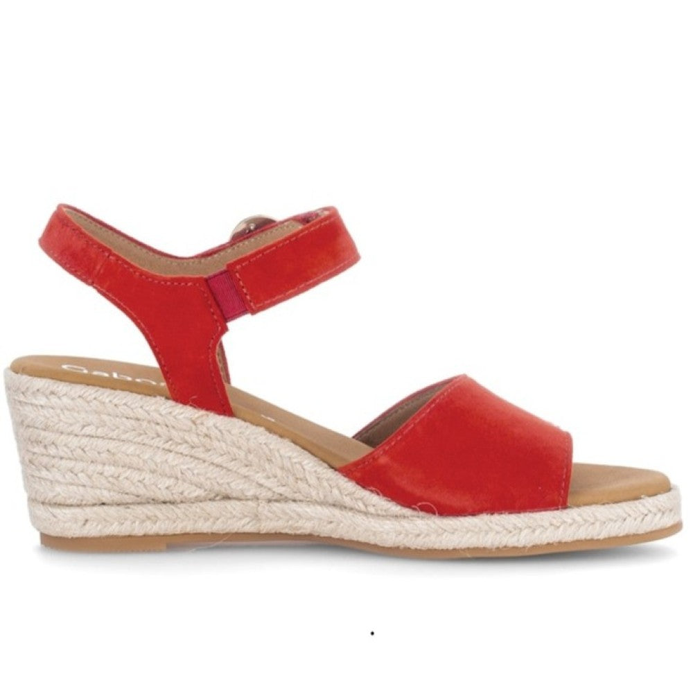 Gabor Monica 82.710 Wedge Sandal Fire Red Suede