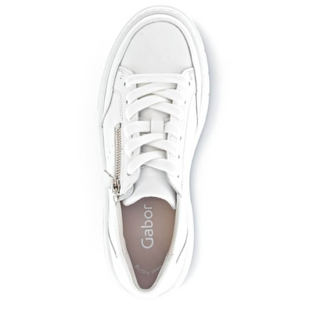 White sneaker with a zipper Gabor Rivazza Platform Trainer 73.220-WHITE