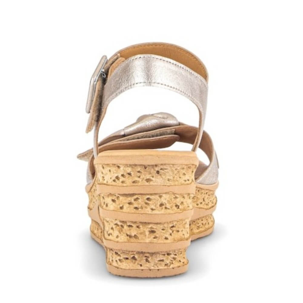 Gabor Teman 84.653 Leather Wedge Sandal Puder Gold
