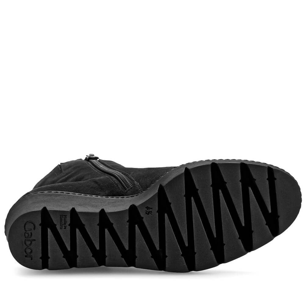 Gabor Utopia 8045.01 Black Suede Wedge Ankle Boot