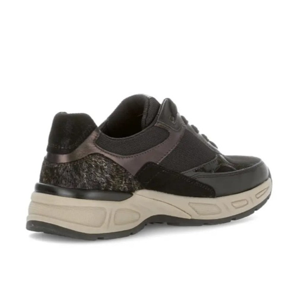 Black and brown sneaker on a white background Gabor Capri 76.585 Leather Trainer Black Brown
