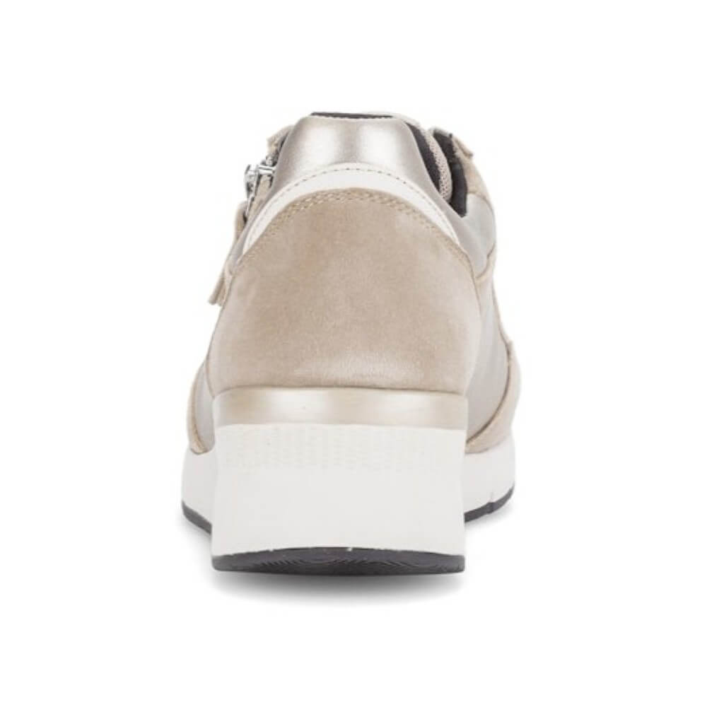 Silver and beige sneaker on a white background
