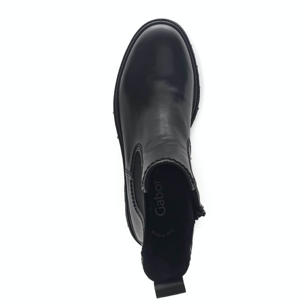 Black leather Chelsea boot on a white background Gabor Marissa Chelsea Boots 71.850.27 Black