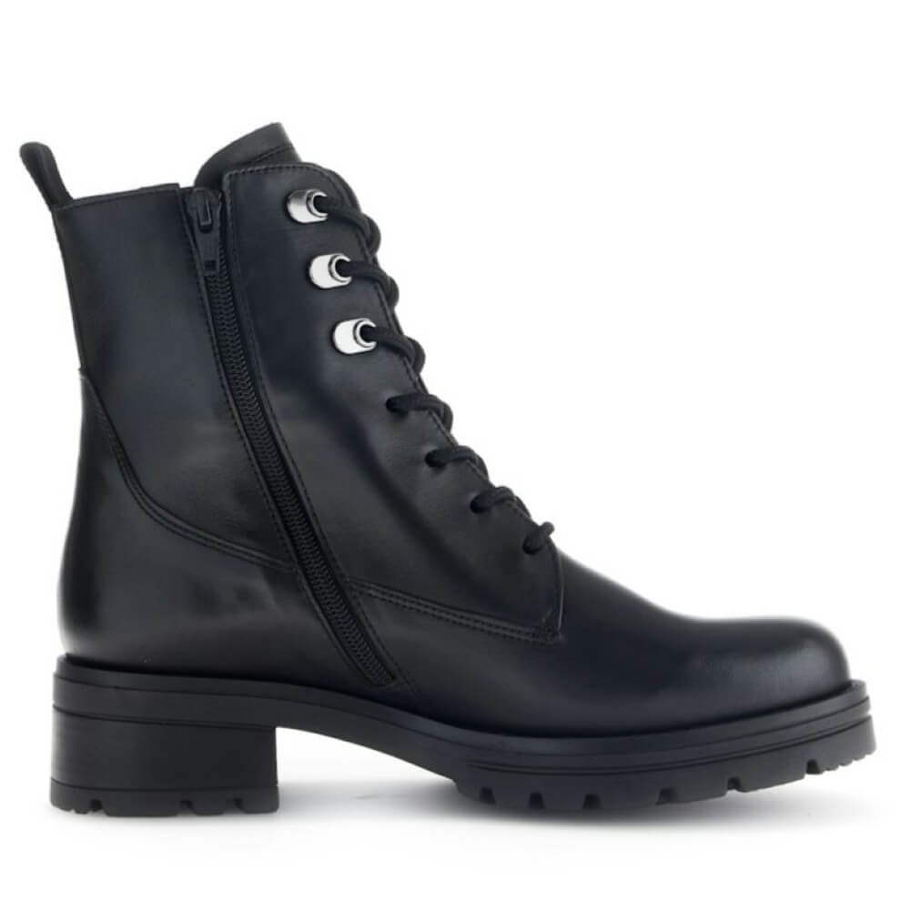 Gabor Sing Laced Leather Boot 72.786-BLACK